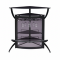 Smoked Acrylic & Metal - 2-Shelf Curved Freestanding Home Bar Cabinet with Wine Rack & Stemware Storage - Dining Room & Kitchen - Black - 182135