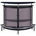 Contemporary Glass Home Bar in Black and Chrome