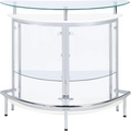 Amarillo Glass Top Freestanding Home Bar Cabinet, Modern Liquor Cabinet with 2 Shelves and Wine Glass Rack, White