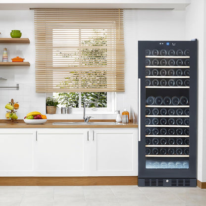 133 Bottles Wine Cooler/Cabinet Beverage Refrigerator, Built-In or Freestanding Fridge, Wine Cooler Refrigerator for Home, Kitchen, Office